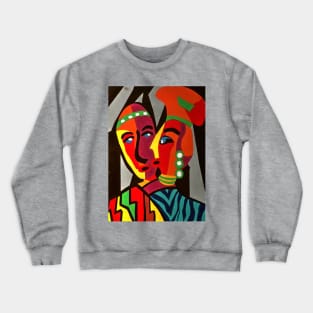 African Traditional Tribal Women Abstract Art Canvas Painting 4 Crewneck Sweatshirt